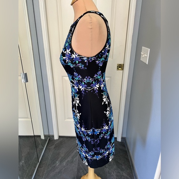 Vintage Cache Floral Bead Embellished Sheath Dress Back Zip - Picture 5 of 9